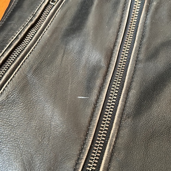 Danier Black Vintage Leather Biker Jacket - Picture 9 of 15